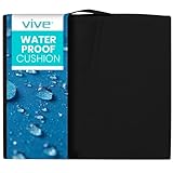 Vive Waterproof Wheelchair Cushion for Pressure Relief (18x16x3) - Washable Cover Incontinence Protection for Elderly Adults & Seniors - Memory Foam Gel Pad for Recliners, Office Chairs, Car