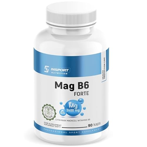 Magnesium B6 Forte mit 300 mg Magnesium & 3 mg Vitamin B6 – Hochdosierter Citrat-Komplex gegen Muskelkrämpfe & Müdigkeit – INSPORT Magnesium B6 Forte mit 300 mg Magnesium & 3 mg Vitamin B6 – Hochdosierter Citrat-Komplex gegen Muskelkrämpfe & Müdigkeit – INSPORT