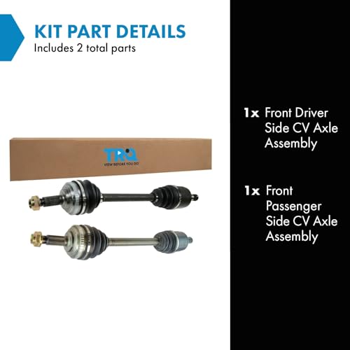 Image of TRQ Front Driver and Passenger Side CV Axle Assembly Set 2 Piece Compatible with 1998-2002 Honda Accord I4 2.3L Manual Transmission