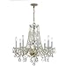 Traditional Crystal 8 Light Spectra Crystal Brass Chandelier
