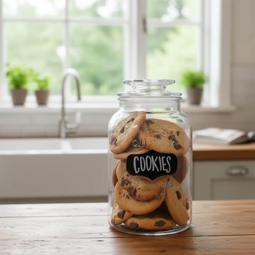 Image of ginoya brothers - Kitchen Glass Jar (1, 1500 Ml. Cookie Jar)