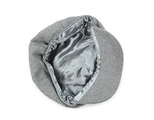 100% Wool Vintage Newsboy Hat Grey Cabbie Cap - Thumbnail 3