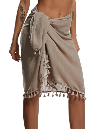 Image of Eicolorte Sarong Cover Up Womens Beach Cover Up Bikini Bathing Suit Swimsuit Swimwear Coverup Sarong Pareo Wraps for Women