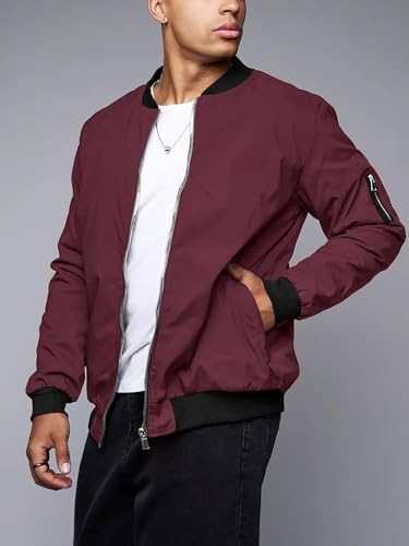Men's Windbreaker Bomber Jackets Lightweight Water-Resistant Windproof Spring Fall Winter Stylish Jackets3