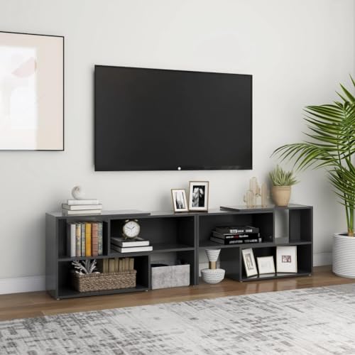 ULUYYUC Mobile Porta TV, Mobiletto Cucina Mobile Angolare Credenza Soggiorno Tavolo Soggiorno Adatto per Salotto Cucina Ingresso Soggiorno Grigio 149x30x52 cm in Legno Multistrato