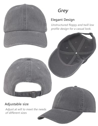 Image of 3 Pack Vintage Washed Cotton Adjustable Baseball Caps for Men Women Unstructured Low Profile Dad Hat