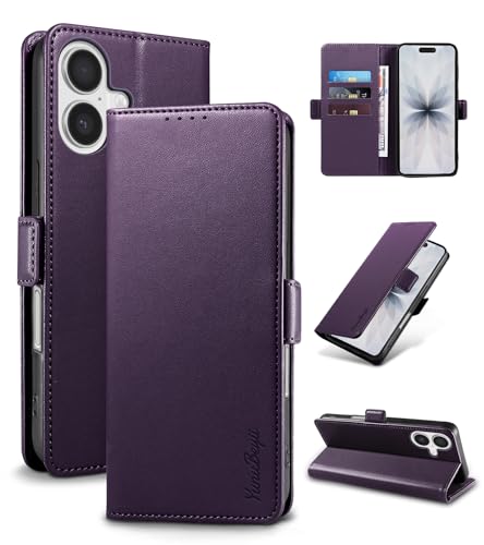 Yunubeyii Wallet Flip Case for iPhone 17,Purple