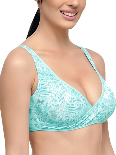 Image of Inner Sense Organic Cotton Bamboo Nursing Bra for Women I Overlap Feeding Bra with High Coverage and Wire-Free Design I Sleep Maternity Wear Without Padding
