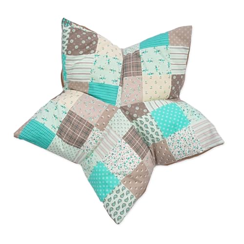 Aumüller Sternenkissen Patchwork Grün - 85 cm - Liegekissen für Hunde und Katzen