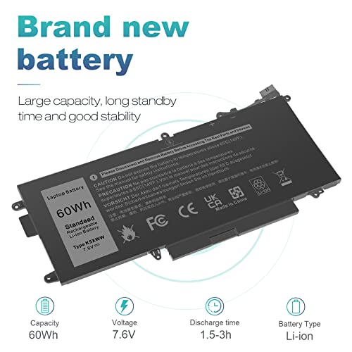 Image of ASUNCELL 60Wh K5XWW Battery for Dell Latitude 5289 7389 7390 2-in-1 Series Notebook L3180 P29S001 P29S002 Laptop 6CYH6 71TG4 725KY J0PGR N18GG, 7.6V 3-Cell (NOT fits for Latitude 7390 Series)