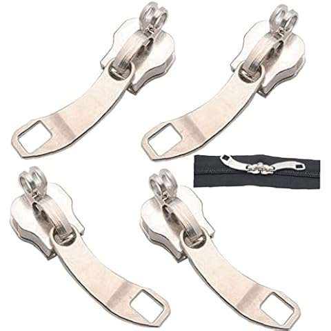 2 Pairs 8 Zipper Slider Replacement Metal Zipper Pull Head Diy Clothes Bag Suitcase Accessories for Zipper Repair Kits Cover