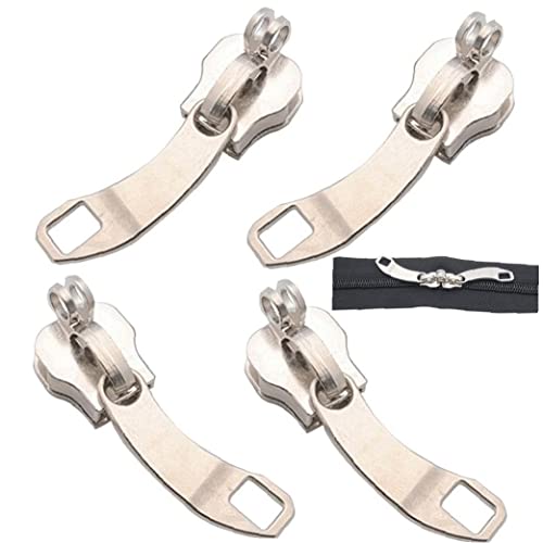 2 Pairs 8 Zipper Slider Replacement Metal Zipper Pull Head Diy Clothes Bag Suitcase Accessories for Zipper Repair Kits