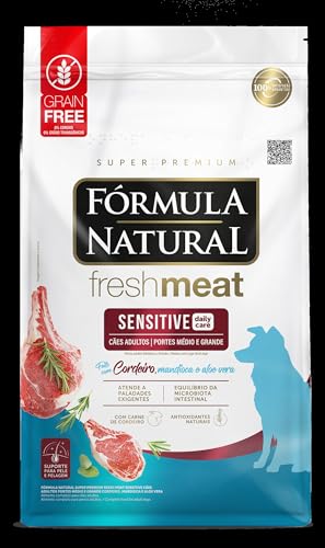 Ração Para Cães Fresh Meat Sensitive Porte Médio E Grande 12kg Fórmula Natural