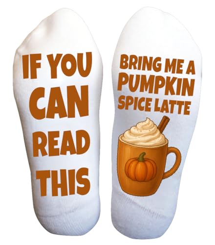 Funny Pumpkin Spice Latte Socks – Thanksgiving Gifts for Men and Women – Fall Coffee Lover