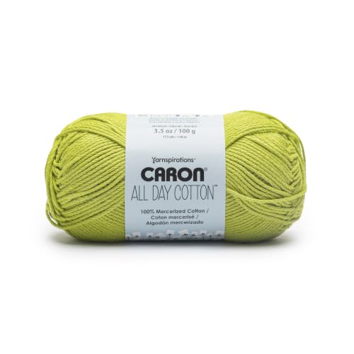 Image of Caron All Day Cotton Yarn for Crocheting, Kiwi, 3-Pack