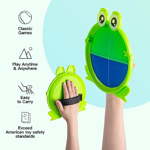 Image of EVERICH TOY Toss and Catch Ball Game Set, Upgraded Sticky Paddle Ball Set for Kids & Toddlers, Sturdy & Water-Resistant Outdoor Backyard Beach Pool Toy, Birthday Gift for Boys Girls Ages 3-12