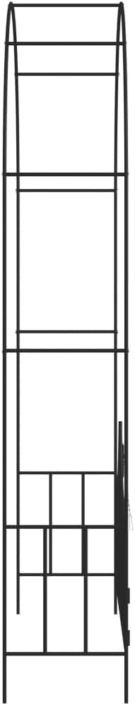vidaXL Garden Arch, Garden Trellis for Climbing Plants Flower, Iron Arbor with Gate for Backyard Patio Lawn, Outdoor Decoration, Black