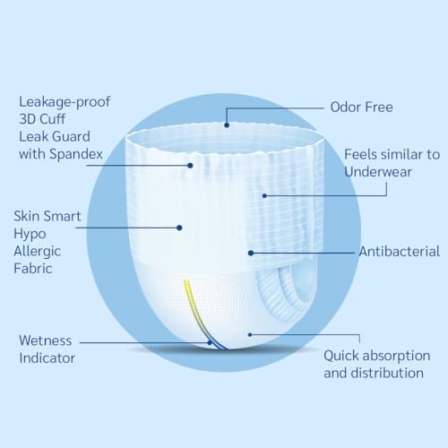 Image of Pull Up Diaper Pants - 60 Pcs Odour Lock Antibacterial | Pull-up pants - 60 pieces - odour lock - anti-bacterial - leak proof - absorbent core