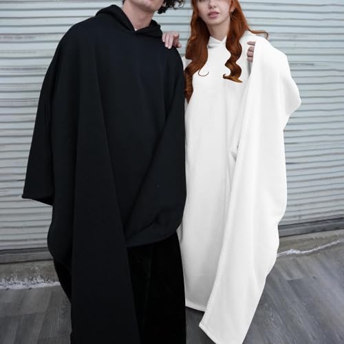Cambkatl Men's Wearable Blanket Hoodie Cape for Adult - Oversized Sherpa Fleece Soft Warm Hooded Cloak for Women Men2