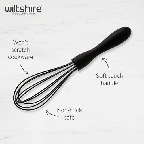 Wiltshire Silicone Whisk, Egg Whisk, Baking & Whipping Balloon Whisk, Heat-Resistant Utensil, Non-Stick, Non-Scratch, Midnight Black, 21x5x5cm - Image 3