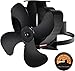 Produktbild Magnetisch Kaminventilator 4 Flügel Ofenventilator Stromloser Mit Temperaturbalken Kaminventilator Ohne Strom für Holzöfen, Gasöfen, Pelletöfen