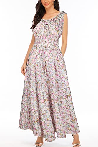 Image of OSTOO Women's 2026 Summer Boho Floral Print Tiered Casual Flowy Long Maxi Dress