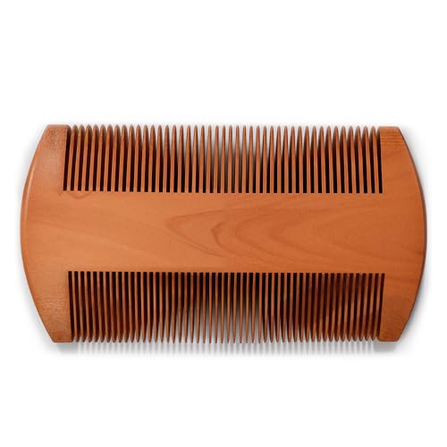 Sandalwood Beard Comb for Men - Pocket Size Wooden Beard Comb, Fine & Wide Teeth, Natural Premium Grooming Tool for Beards and Mustaches