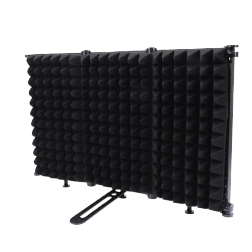 Cabina acústica plegable de 3 paneles para aislamiento vocal de escritorio para estudio de grabación y podcast miniatura 5