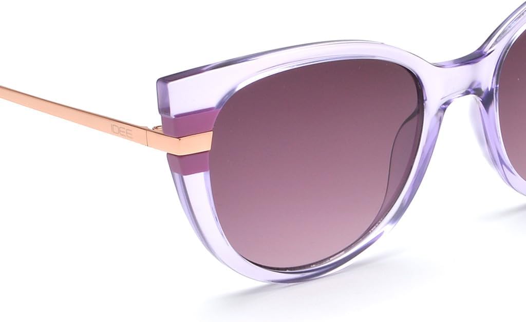 IDEE Ladies 100% UV Protected Sunglasses Large Shape Cat Eye Purple Model IDS2940C3SG
