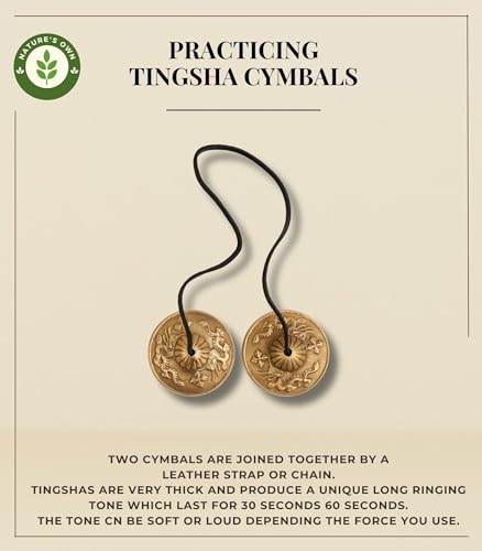 Tibetan Tingsha Cymbals Meditation Chime Bells with Cloth Bag - 6.3 cm Percussion Instrument for Meditation, Yoga, Sound Therapy, Relaxation, Mindfulness, Dragon Symbols Embossed, Handcrafted Design - Thumbnail 6