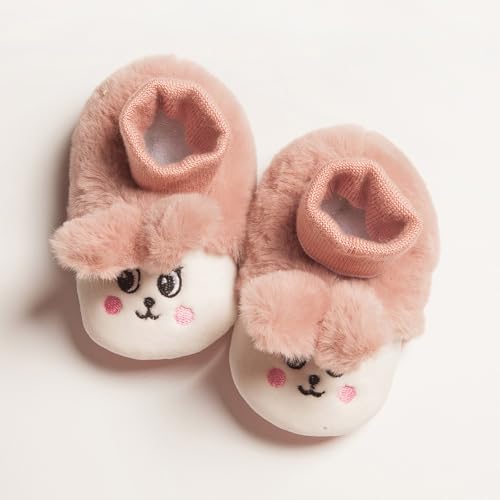 Newborn Baby Fuzzy Sock Shoes Boys Girls First Walking Non-Slip Shoes Cute Animal Fall Winter Warm Soft Sneakers3