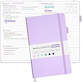 Undated Weekly Planner for 2024, Forvencer Simplified Weekly & Monthly Calendar Planner, Cute Daily Organizer Notebook, Agenda Journal to Track Goals & Tasks, Start Anytime, A5 Size, Lilac