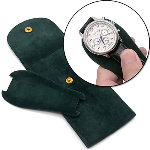 Watch Pouch, Watch Roll, Watch Travel Case For Men And Women Portable Velvet Watch Pouch Watch Storage Bag ​And Organizer Protective Watch Box Pouch With ,For Watches And Jewelry （2 Pieces） #TOP2