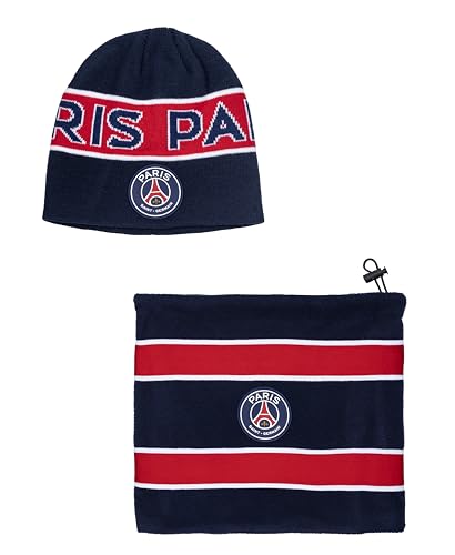 PSG Coffret Bonnet + Cache Cou Polaire Collection Officielle Paris Saint Germain