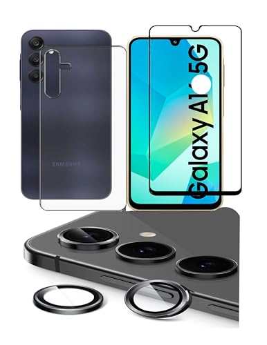 Image of FabeKee Tempered Glass Screen Protector Compatible for Samsung Galaxy A15 5G | Front And Back Screen Guard With camera lens protector 3 in 1 (Samsung A15 5G, Combo)