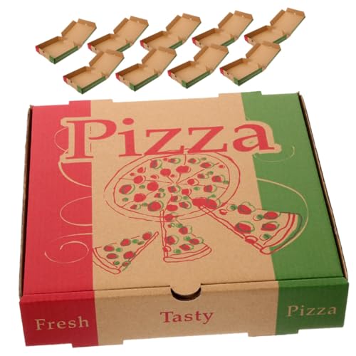 STOBAZA 10pcs Pizza Storage Containers Bulk Paper Pizza Boxes 8in Takeaway Box Food-safe Material