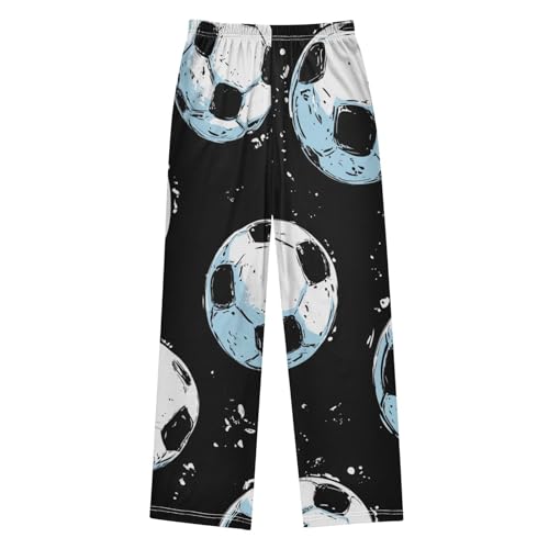 Soccer Balls Boys Long Pants Soft Trousers Elastic Waist Kids Lounge Bottoms with Pockets S-XL2