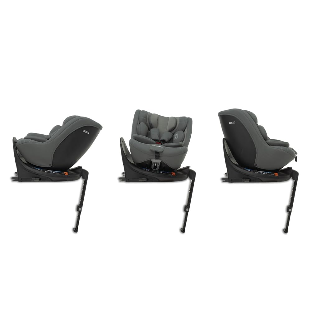 Foppapedretti Master i-Size seggiolino auto girevole 360° per bambini da 40 a 105 cm di altezza, Grey