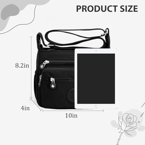 Image of PALAY Women Crossbody Bag Waterproof Nylon Multi-layer Crossbody Bag Casual Satchel Bag Shoulder Bag Messenger Bag Travel Crossbody Bag Day Pack