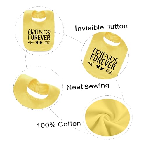 Baby Twins Bibs Best Friends Newborn Baby Bibs Cute Toddler Bibs Set For Unisex Boys Girls3