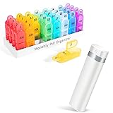 Pill Organizer Monthly 2 Times a Day - Cute 7 Day Pill Organizer, Weekly Pill Cases Box for Travel