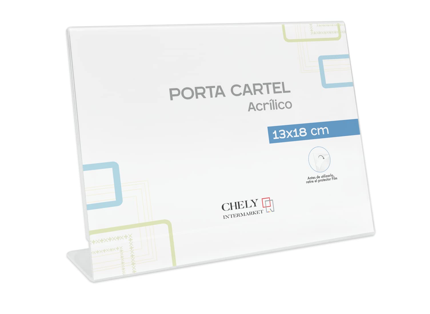 Chely Intermarket Porta Cartel Metacrilato A4 MOD-3703 Horizontal Pack de 10 Transparente Soporte de Mesa para Menús Tarifas Precios Promociones Eventos Ferias y Restaurantes