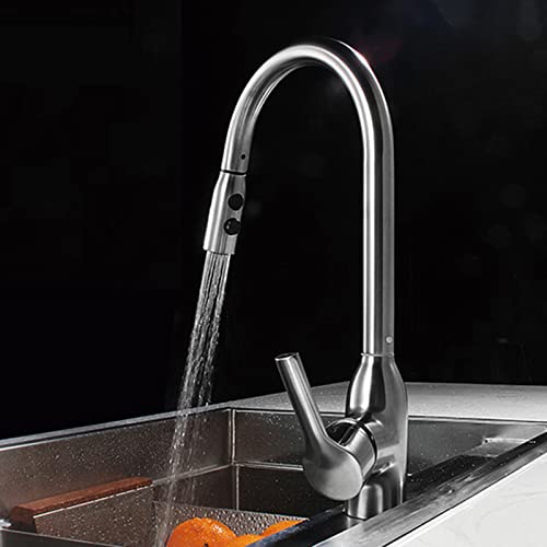 Robinet de cuisine extractible anti-trace pour un évier propre et moderne