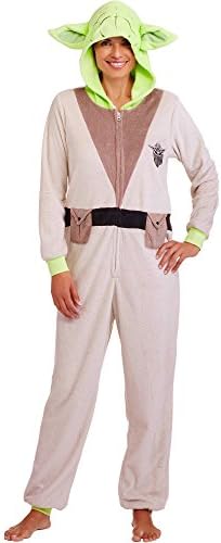 Star Wars Yoda Women's Hooded One-Piece Pajama (M(8-10))
