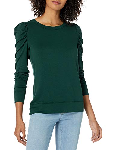 Photo 1 of Amazon Essentials Women's Supersoft Terry Pleated-Sleeve Sweatshirt (Previously Daily Ritual) Rayon Blend Moss Green Medium
