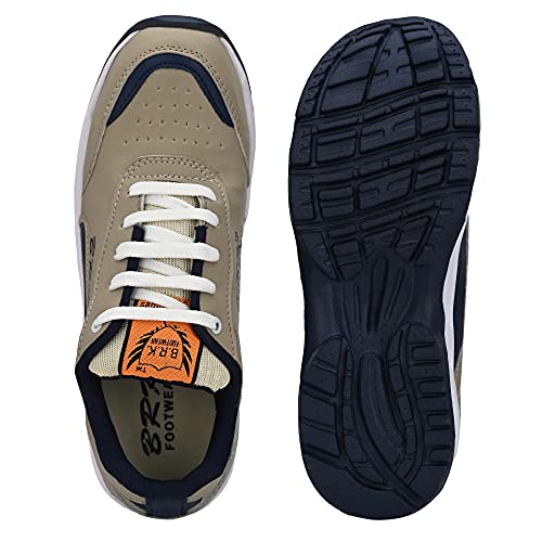 Image of BRK Footwear Men's Blue Running Sports Shoes | Lace-Up Lightweight Sneakers | Rubber Sole | Cushioned Gym Walking Casual Athletic Shoes for Men