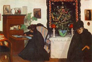 Peinture à l'huile Christmas 1903 de József Rippl-Rónai 12x16 pouces