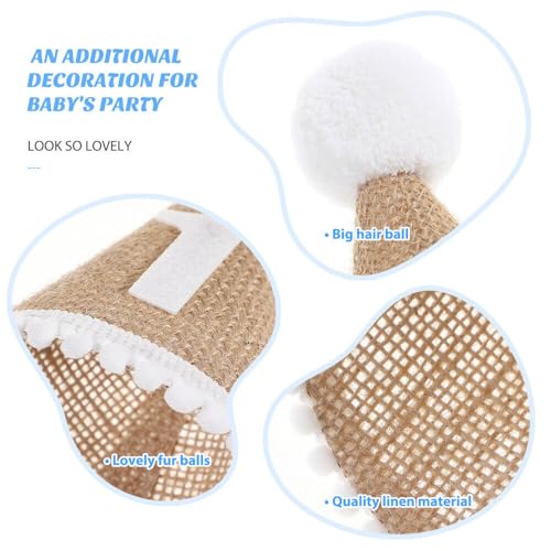 Image of BabyMoon 1 Year Birthday Cone Cap | Cake Smash | Baby Photography Cap | Brown