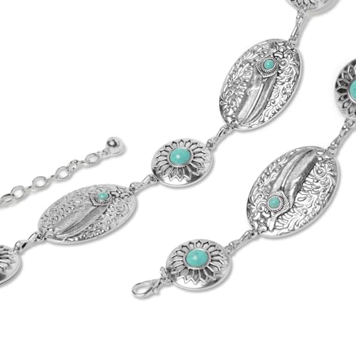 Western Metal Waist Chain Belt for Women Dress Jeans Vintage Country Belts Gold or Silver3