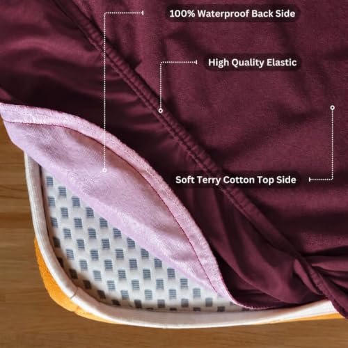 Image of Waterproof Mattress Protector 6x6.5 Feet (72x78) | Elastic Fitted Bedsheet | Soft & Durable Gadda Cover Dustproof By Bharat Griha BG16